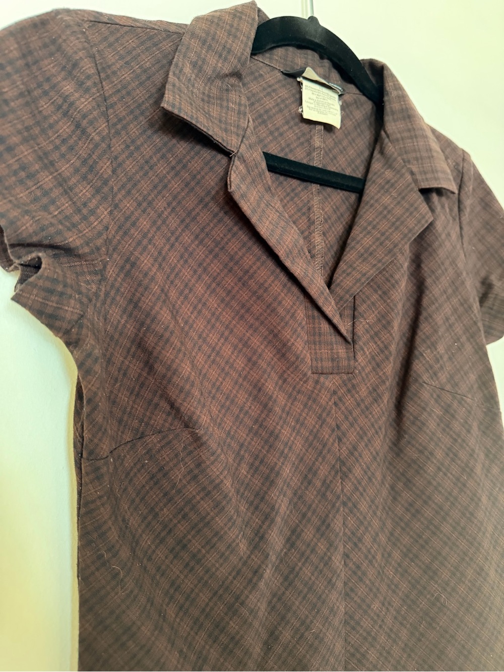Vintage Plaid Schoolgirl Collared Mini Dress - 90s
